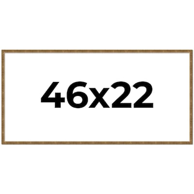 46x22 Frame Black Real Wood Picture Frame Kingsley Gold Distressed Photo Frame with UV Acrylic Foam Board Backing &