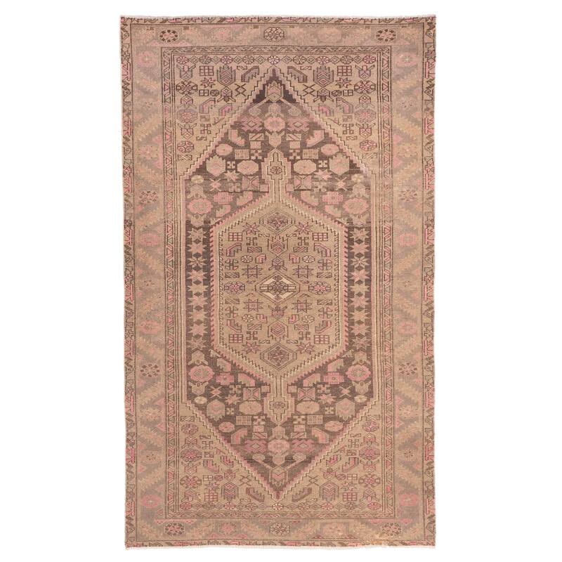 ECARPETGALLERY Hand-knotted Antalya Vintage Brown Wool Rug - 4'5 x 7'5