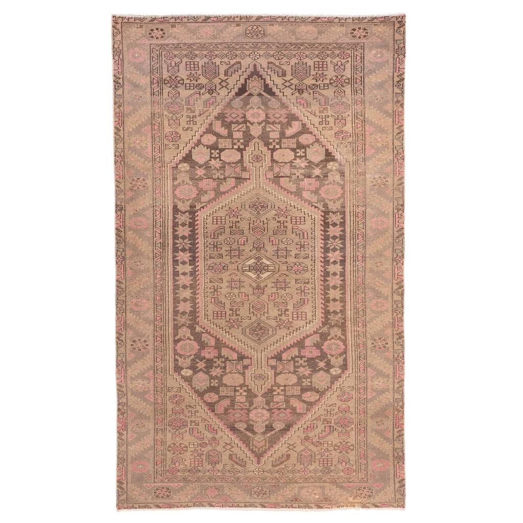 ECARPETGALLERY Hand-knotted Antalya Vintage Brown Wool Rug - 4'5 x 7'5