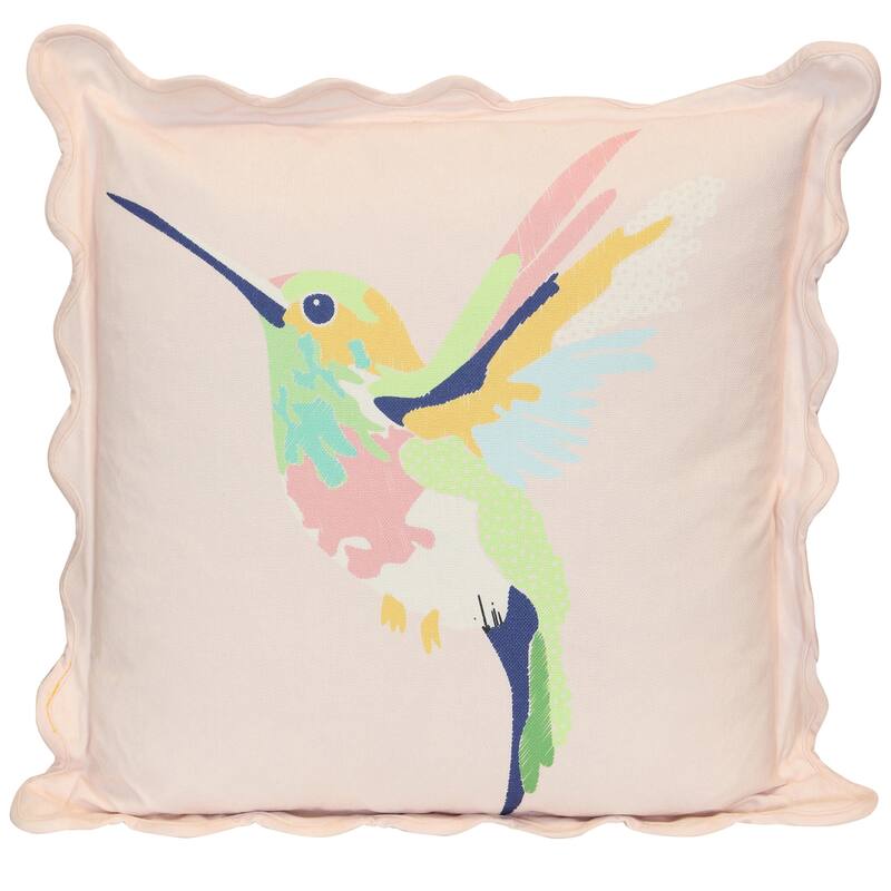 StyleCraft Tamara Day for StyleCraft Hummingbird Pillow - Left Facing - 22" x 22" - Blush Pink