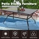 preview thumbnail 5 of 17, Outdoor Metal Dining Table Garden 6 Person Umbrella Table for Lawn Patio Pool Sturdy Steel - 1 Table