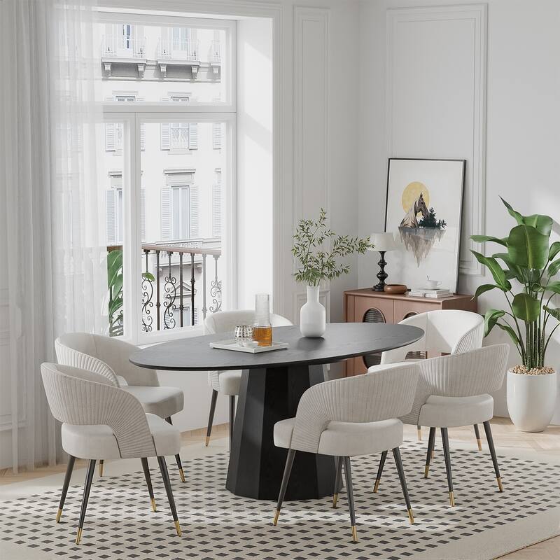 Dovelina 67" 3 Color Options Oval Dining Table for 6 People - 67"x33.5"x31"