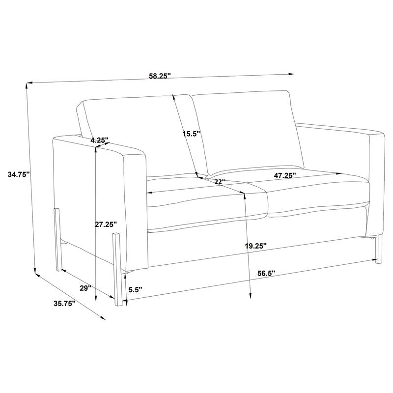 Tilly Transitional Upholstered Track Arms Sofa Set