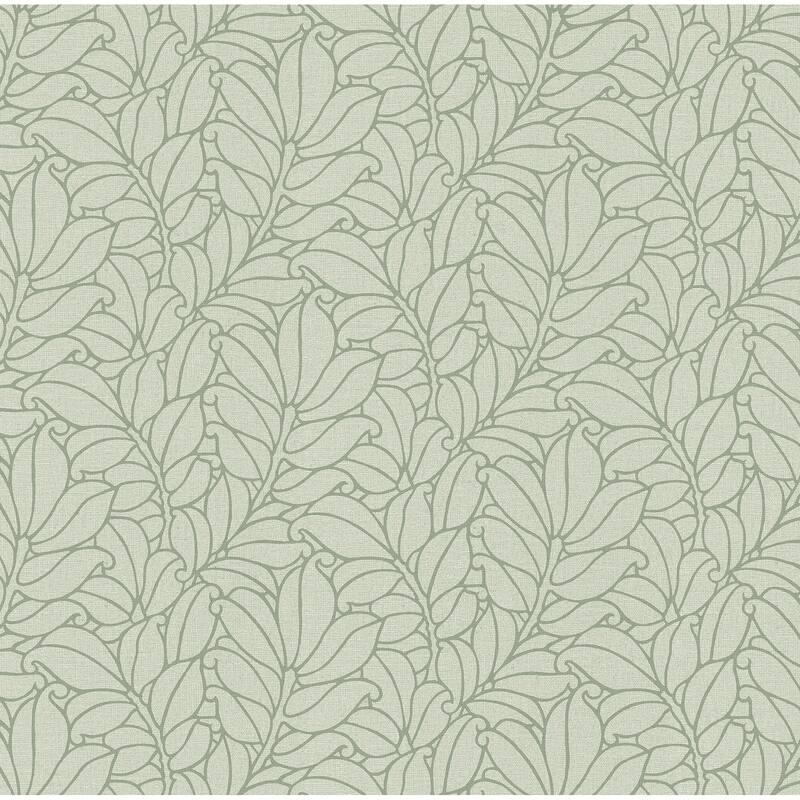 A-Street Prints Coraline Green Leaf Wallpaper