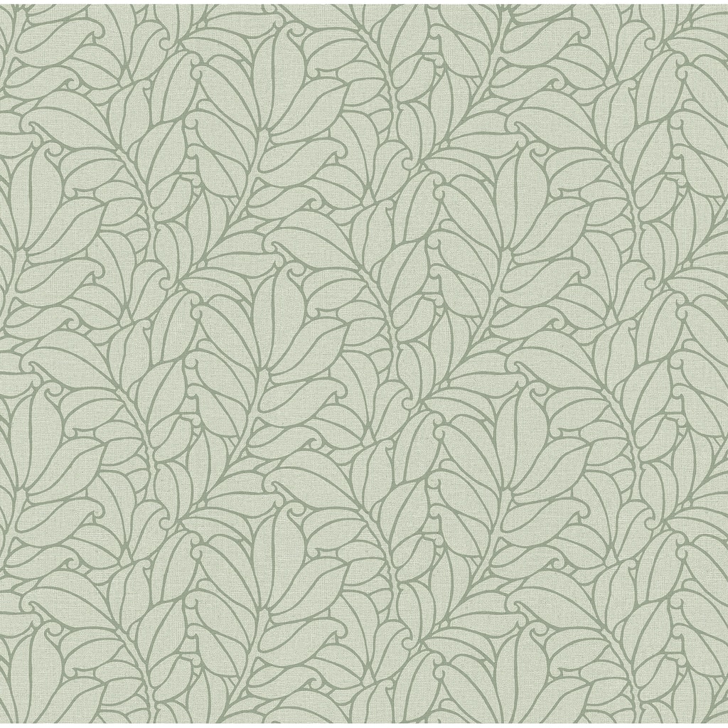 A-Street Prints Coraline Green Leaf Wallpaper