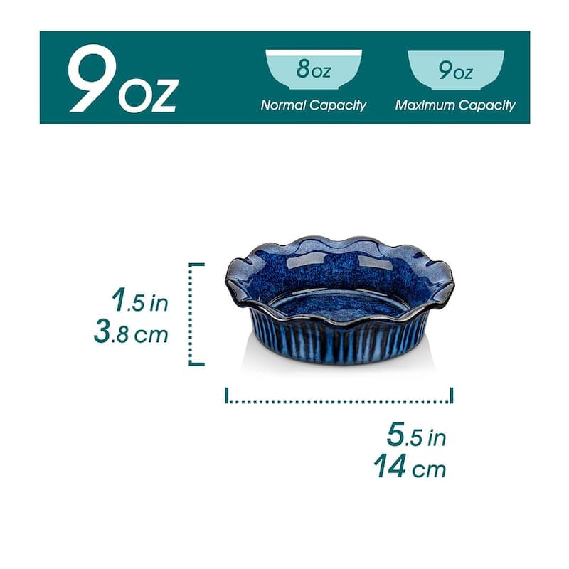 vancasso 6-Piece 5.5'' Corrugated Edge Mini Pie Pans Set(9 Ounce)