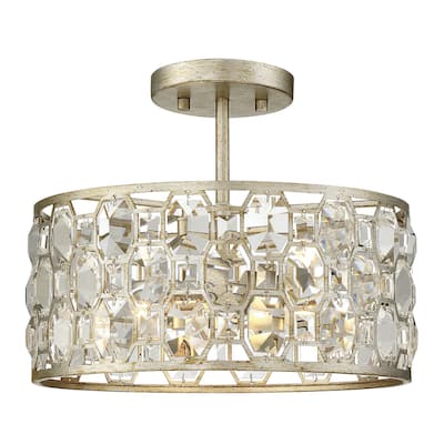 Trade Winds Lighting 2-Light Ceiling Light In Silver Gold
