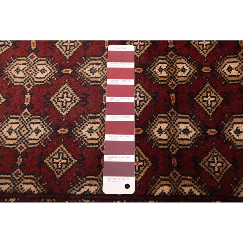 ECARPETGALLERY Hand-knotted Teimani Dark Red Wool Rug - 3'8 x 5'11