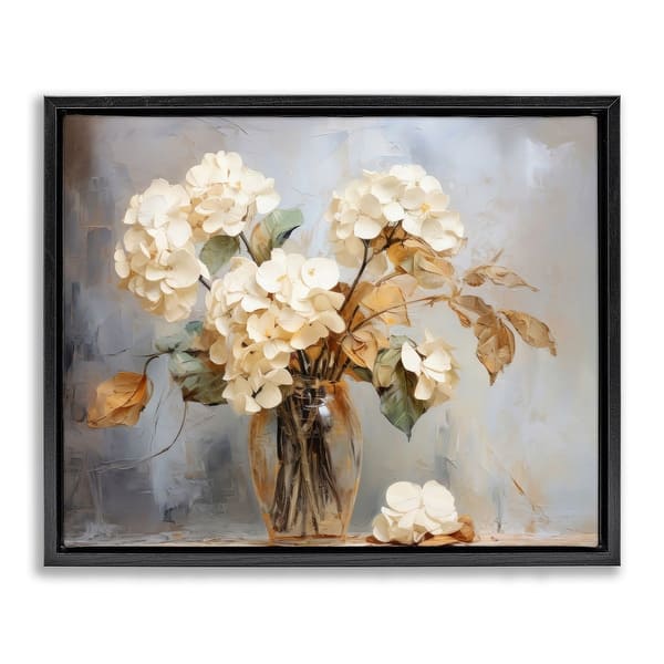 slide 2 of 28, Stupell Aged With Grace Hydrangeas Framed Floater Canvas Wall Art Design By LSR Creative Studio 21 x 17 - Black