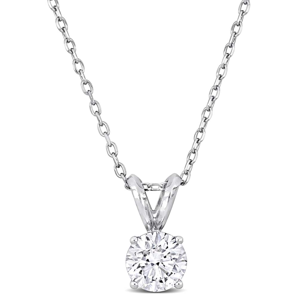 Miadora 1ct TDW Lab-Grown Diamond Solitaire Pendant with Chain Platinum