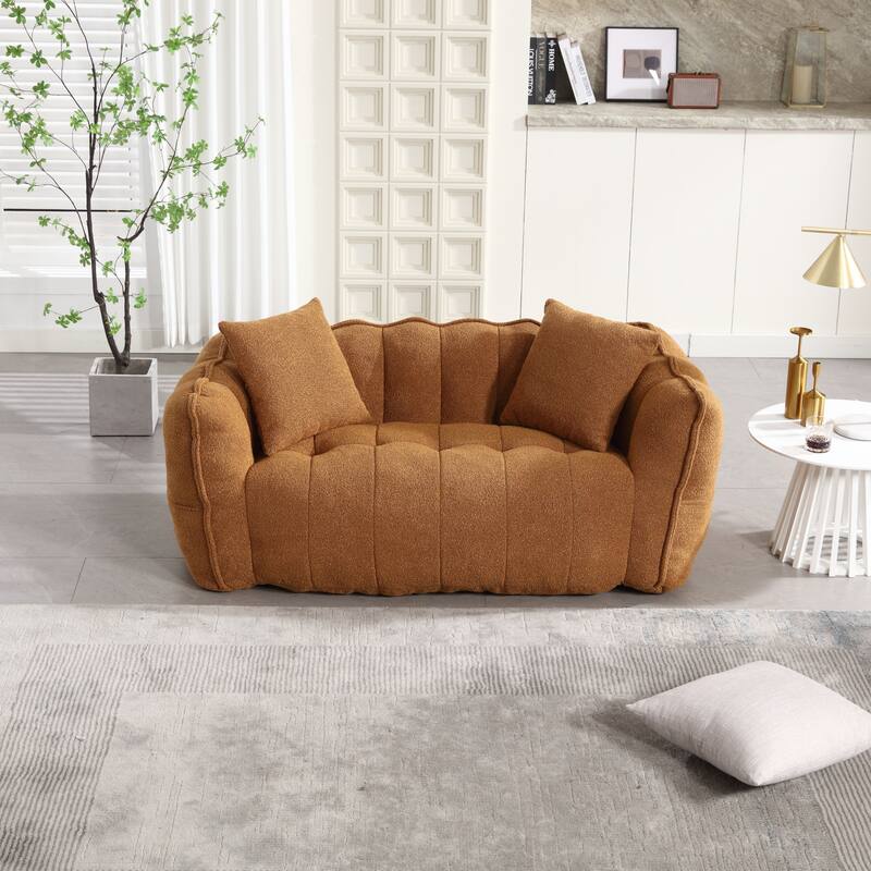 66-Inch Chenille Upholstered Loveseat with Pillows