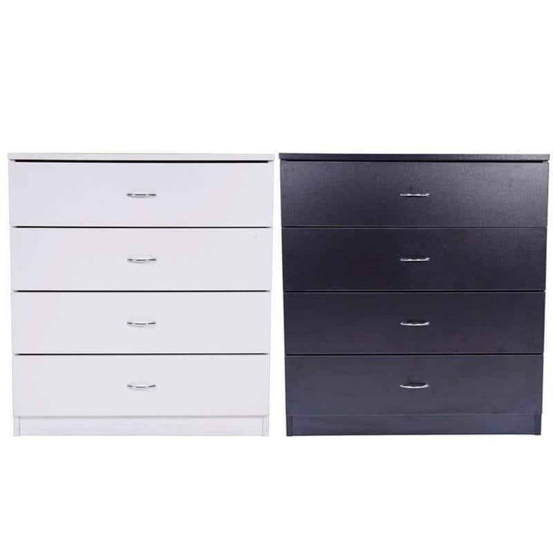 Modern Wood 4-Drawer Storage Nightstand