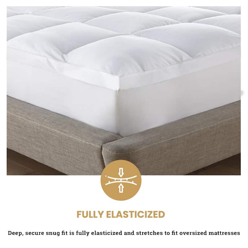 Superior Brushed Microfiber Down Alternative Mattress Topper, 2 Inch - White