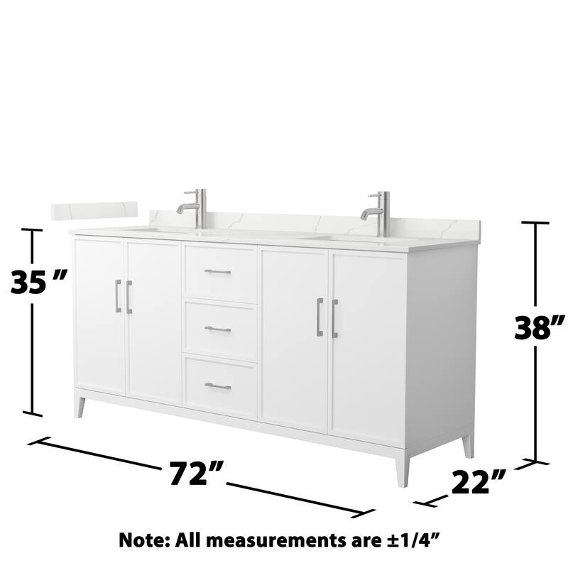 Elan 72-inch Double Vanity, Single Hole Quartz Top