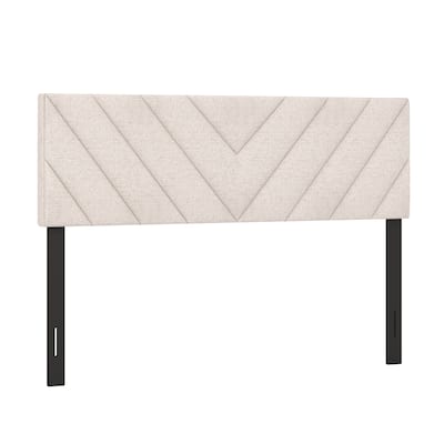 Gymax Linen Fabric Upholstered Headboard Rectangular Headboard w/