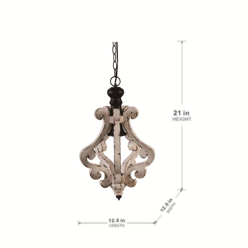 Farmhouse Chandeliar Distressed White Pendant
