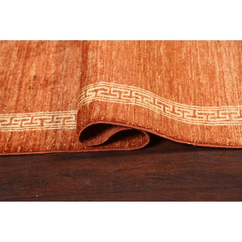Orange Gabbeh Kashkoli Runner Rug Wool Hand-knotted Oriental Carpet - 2'7" x 9'3"