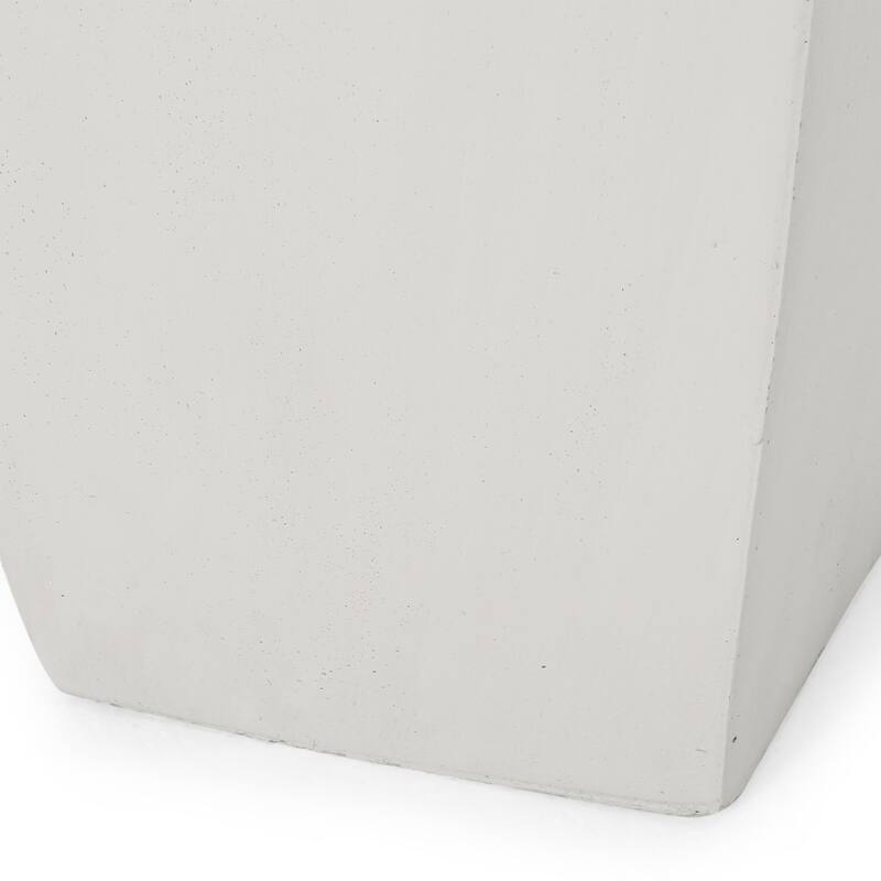 13" Outdoor Modern Mgo Small Cast Stone Planter, White