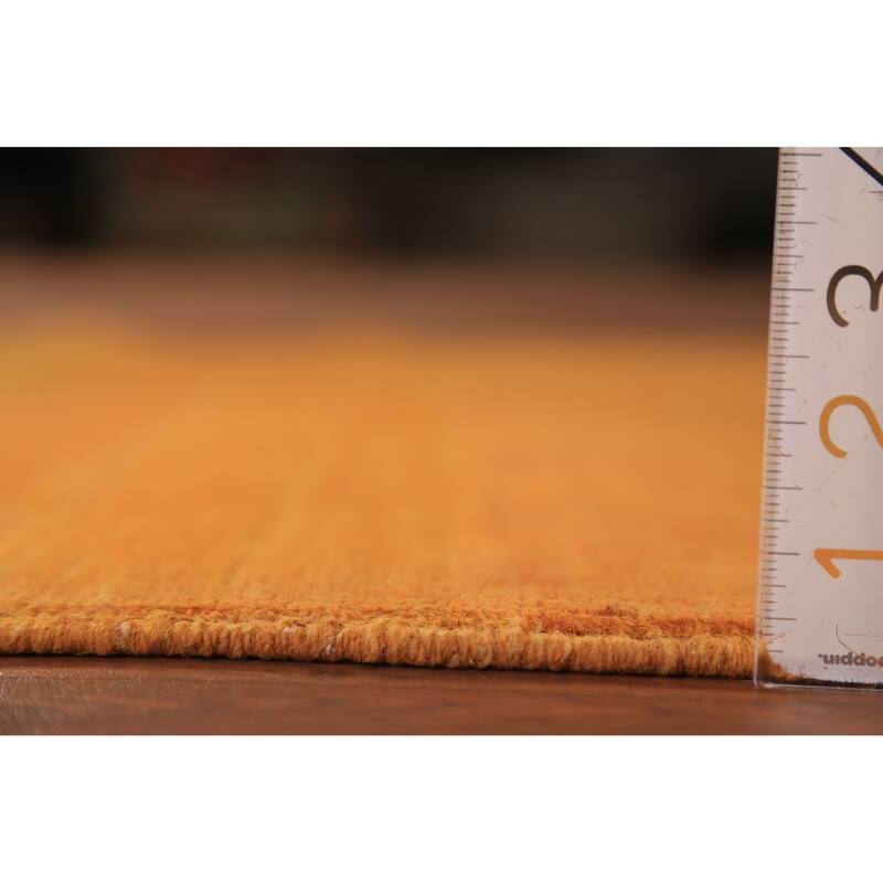 Gabbeh Modern Rug Hand-Knotted Striped Wool Carpet - 3'5" x 4'11"