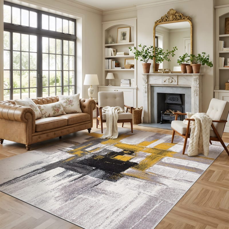 World Rug Gallery Modern Abstract Art Area Rug