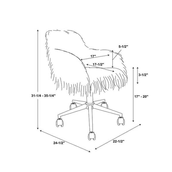 Amber Faux Fur Pink Office Chair