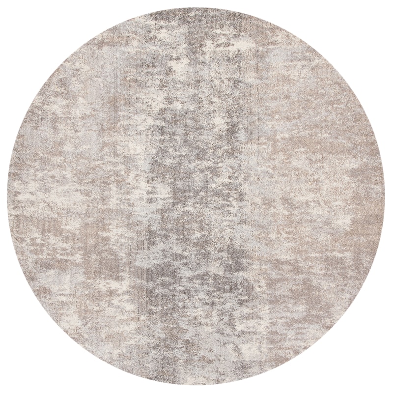 SAFAVIEH Madison Poranna Modern Abstract Rug - 6'7" Round - Grey/Beige - Round