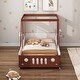 preview thumbnail 9 of 8, Car-Shaped Twin Bed for Kids, White & Orange, Playful & Safe Design