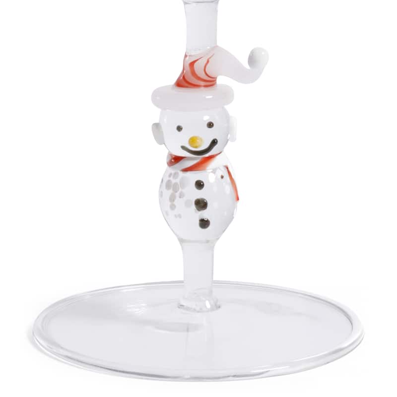 Snowman Sips Wine Glasses, Set of 4, Holiday Themed Glassware