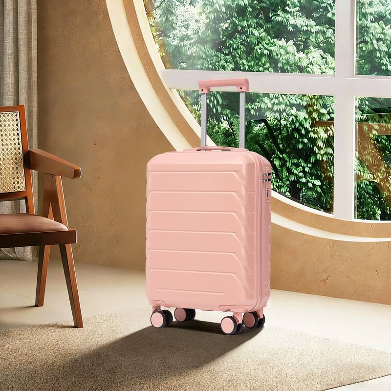 20 Inch ABS Hard Shell Travel Checked Luggage, Scratch Resistant Surface Four Multi-Directional Wheels, With Combination Lock