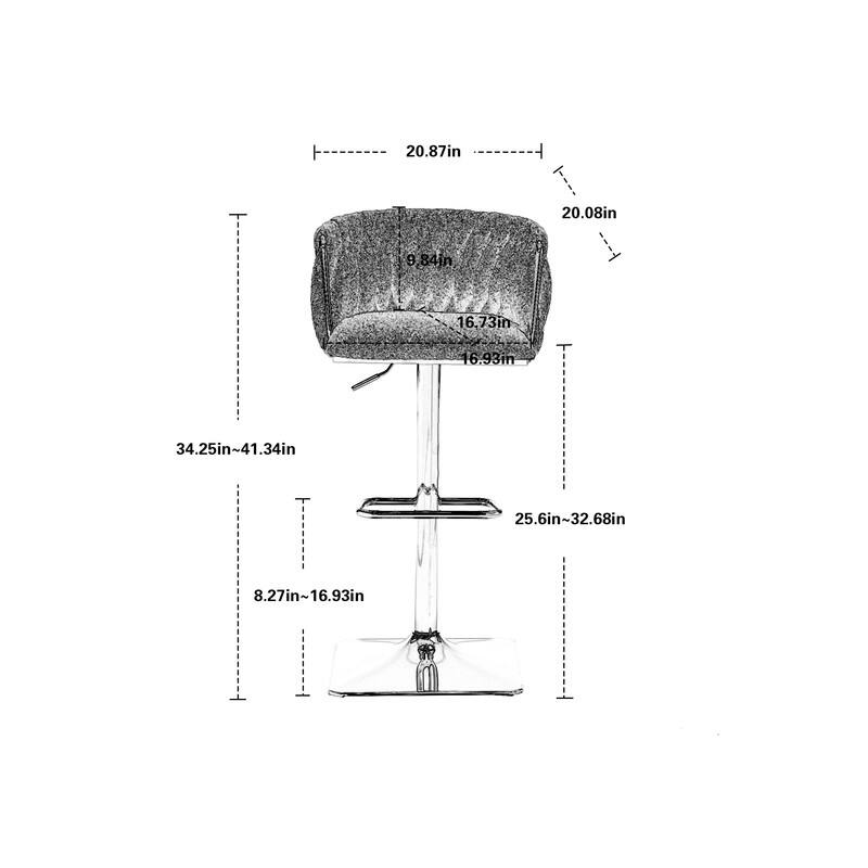 2 Pcs 360° Swivel Bar Stools with Metal Leg, Light Blue Bed Bath