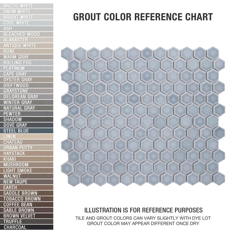 Merola Tile Hudson 1" Hex Slate 11-7/8" x 13-1/4" Porcelain Mosaic Floor and Wall Tile