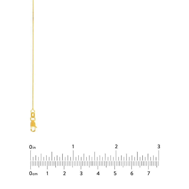 Curata 14k Yellow Gold 0.66mm Box Chain Necklace (Lobster)