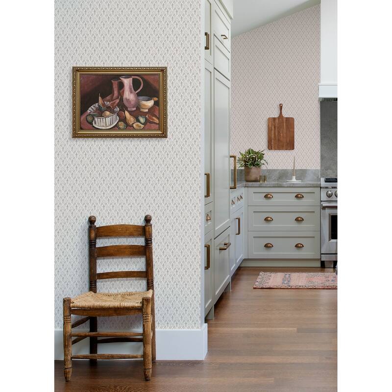 Chris Loves Julia x A-Street Prints Tillie Taupe Diamond Floral Wallpaper