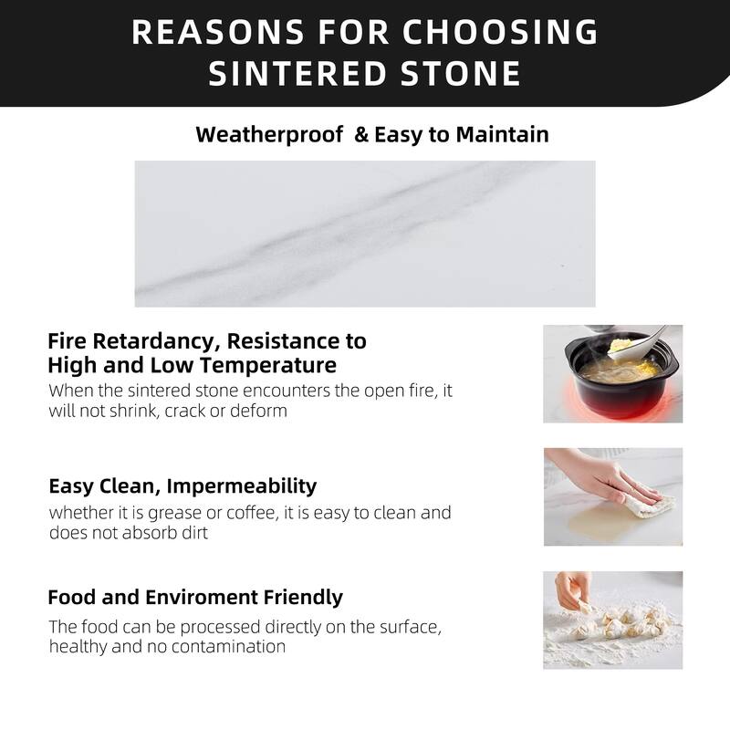 Modern 7-Piece Patio Dining Set - 35.5"x71" Greek Marble Sintered Table with 6 Swivel Rockers, Ember Black