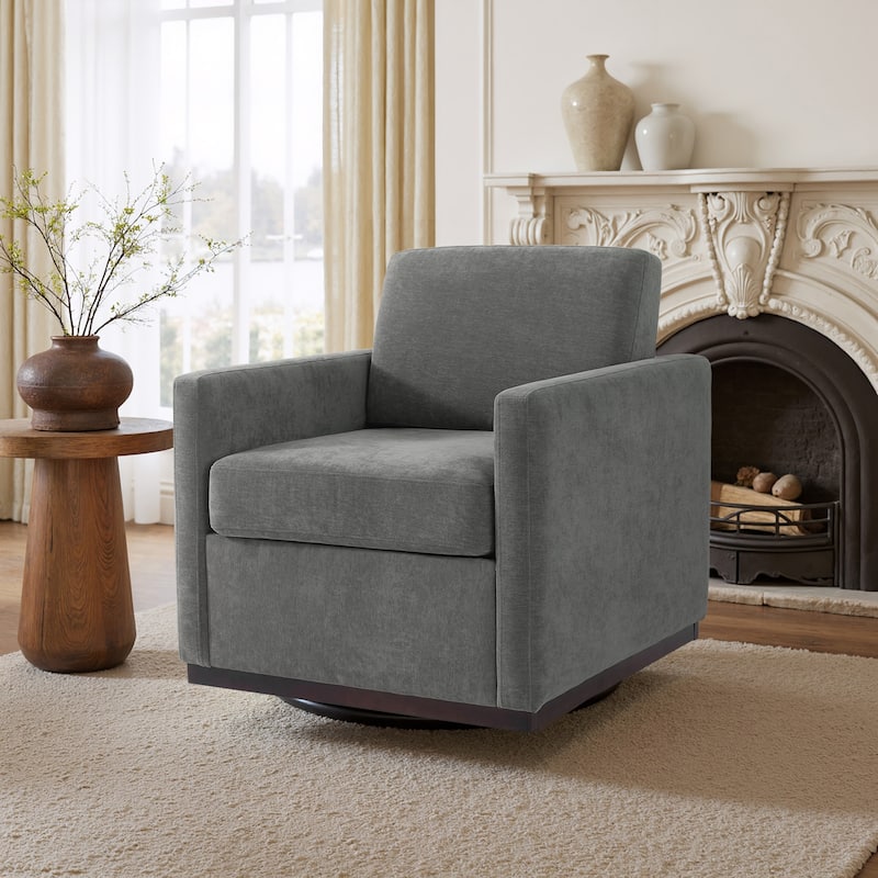 uixe Modern Upholstered Swivel Accent Chair with Pocket Spring Seat