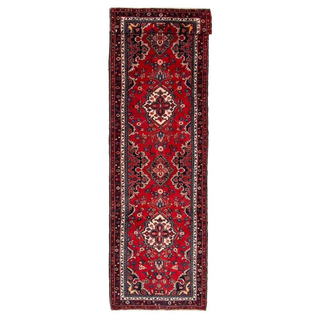 ECARPETGALLERY Hand-knotted Andelz Red Wool Rug - 3'9 x 16'4
