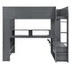 preview thumbnail 11 of 9, Full Size Multi-storage Wood Gaming Loft Bed with Built-in Desk and Charging Station