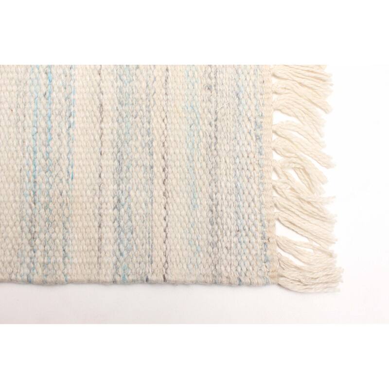 ECARPETGALLERY Flat-Weave Ankara FW Cream Wool Kilim - 5'2 x 7'9