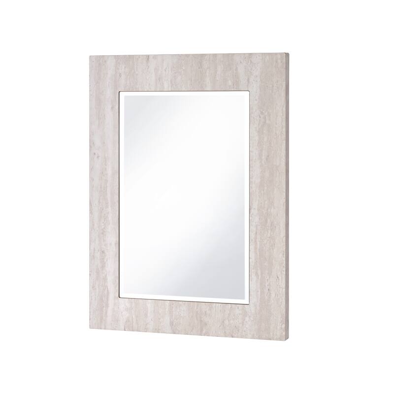 Vel Modern White 31-inch Wood Wall-Mounted Mirror by Furniture of America