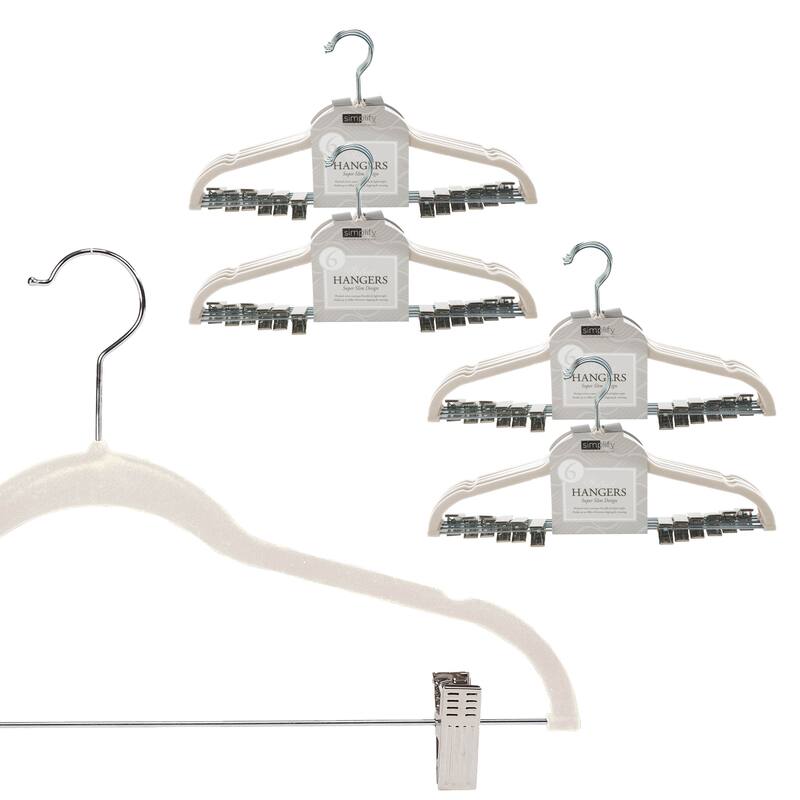 Simplify 24 Pack Velvet Hangers with Clips