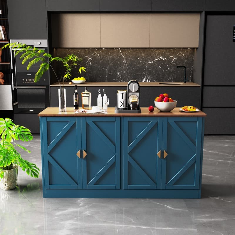 Modern 59" Sideboard, Rectangular Buffet Table with Adjustable Shelves