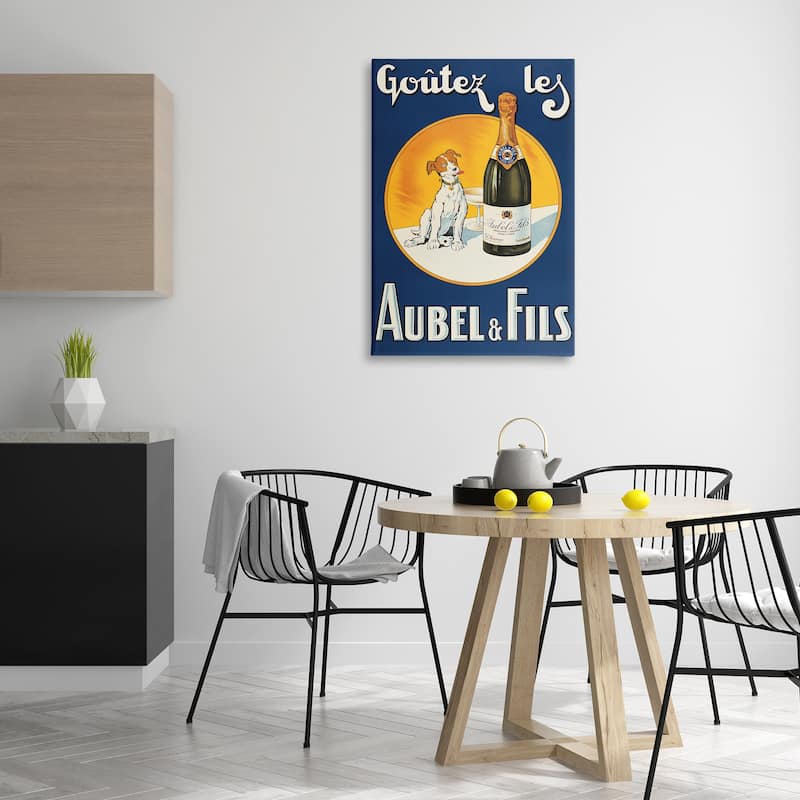 Stupell Dog & Wine Advertisement Canvas Wall Art Design By Marcus Jules