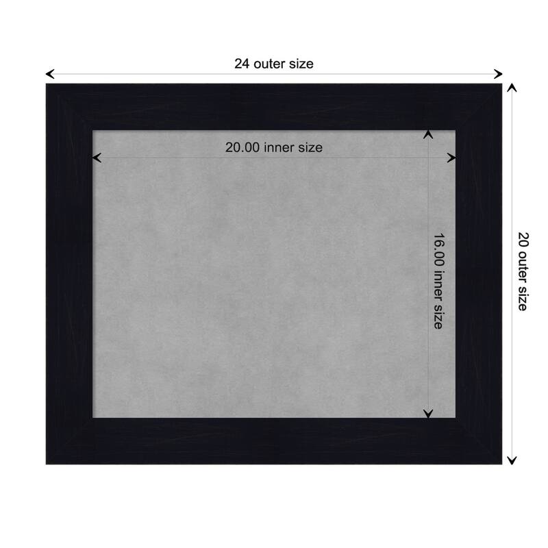 Amanti Art Shiplap Navy Framed Magnetic Board - Board Size 20x16