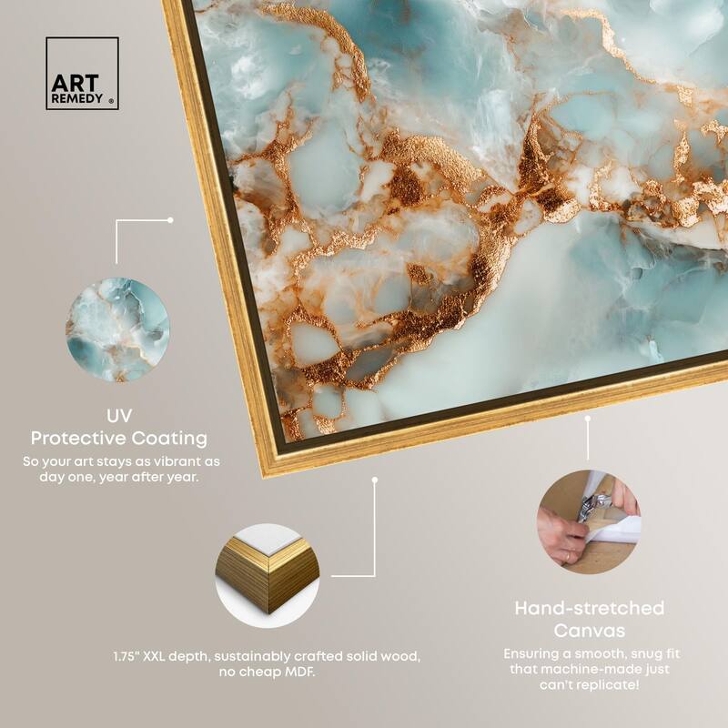 Teal Marble Majesty Canvas by Art Remedy