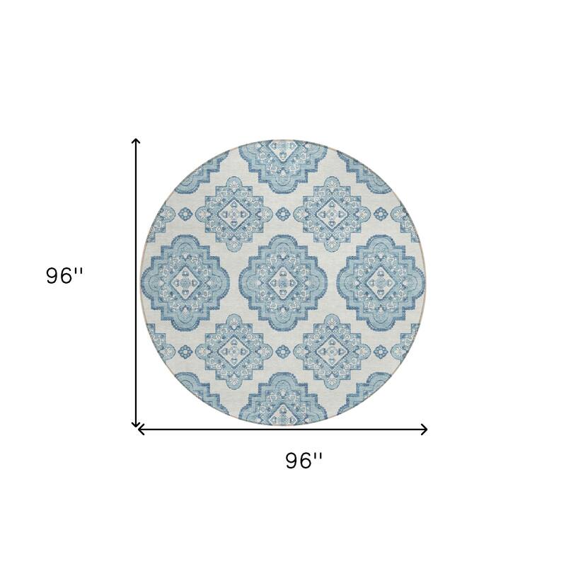 HomeRoots Medallion Transitional Rectangle Outdoor Rug