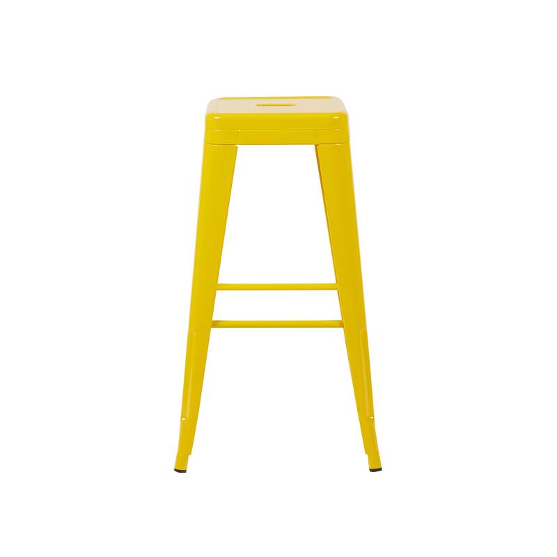 AC Pacific 30 Inch Industrial Stackable Metal BarStools Set of 4