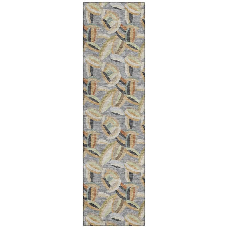 Machine Washable Indoor/ Outdoor Modern Heli Chantille Rug