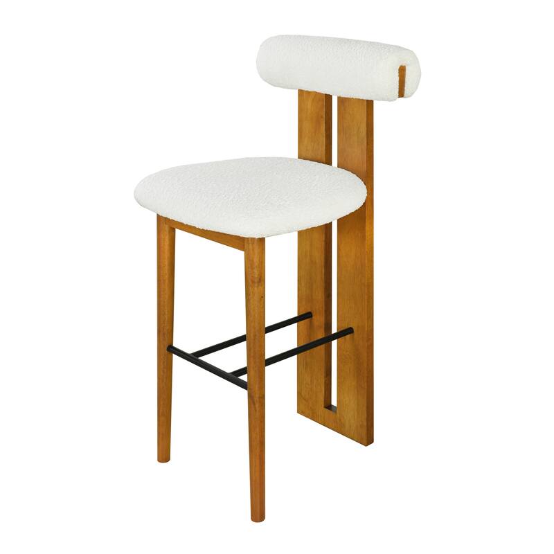 Roomfitters Renee Indoor Wooden Barstools with Cloud-Top Backrest, Set of 2 - Set of 2