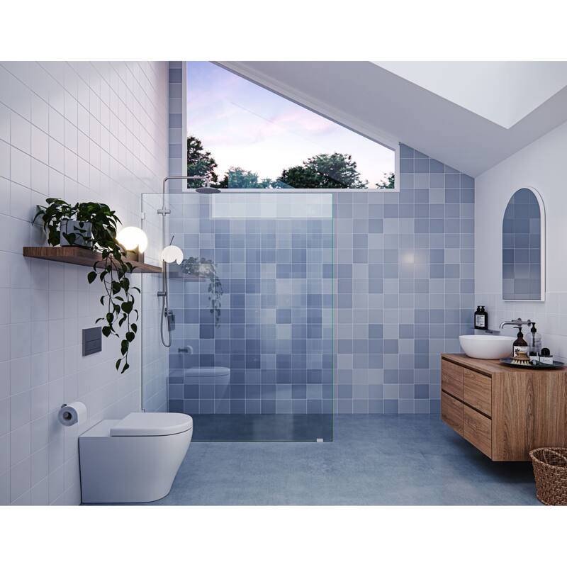 Glass Warehouse GW-SFP-60 Vela 78" High x 60" Wide Shower Screen - Brushed Nickel