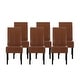 preview thumbnail 9 of 25, Pertica Upholstered T-Stitch Dining Chairs (Set of 6) by Christopher Knight Home